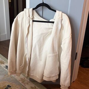 Reformation Cream Hooded Jacket